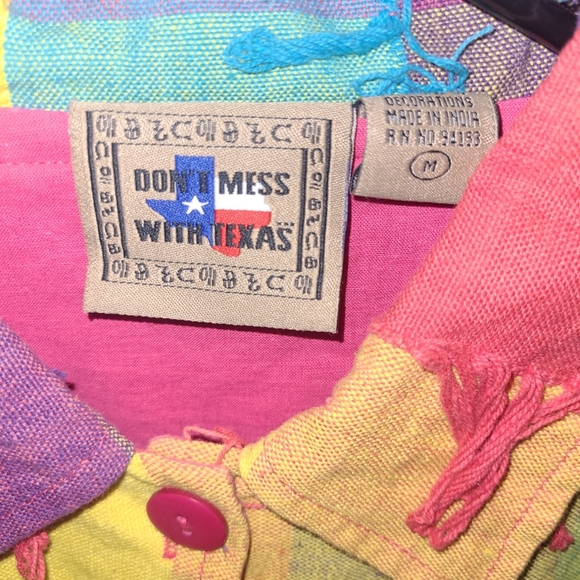 Color block bright button up lined blouse Shacket - Picture 3 of 3